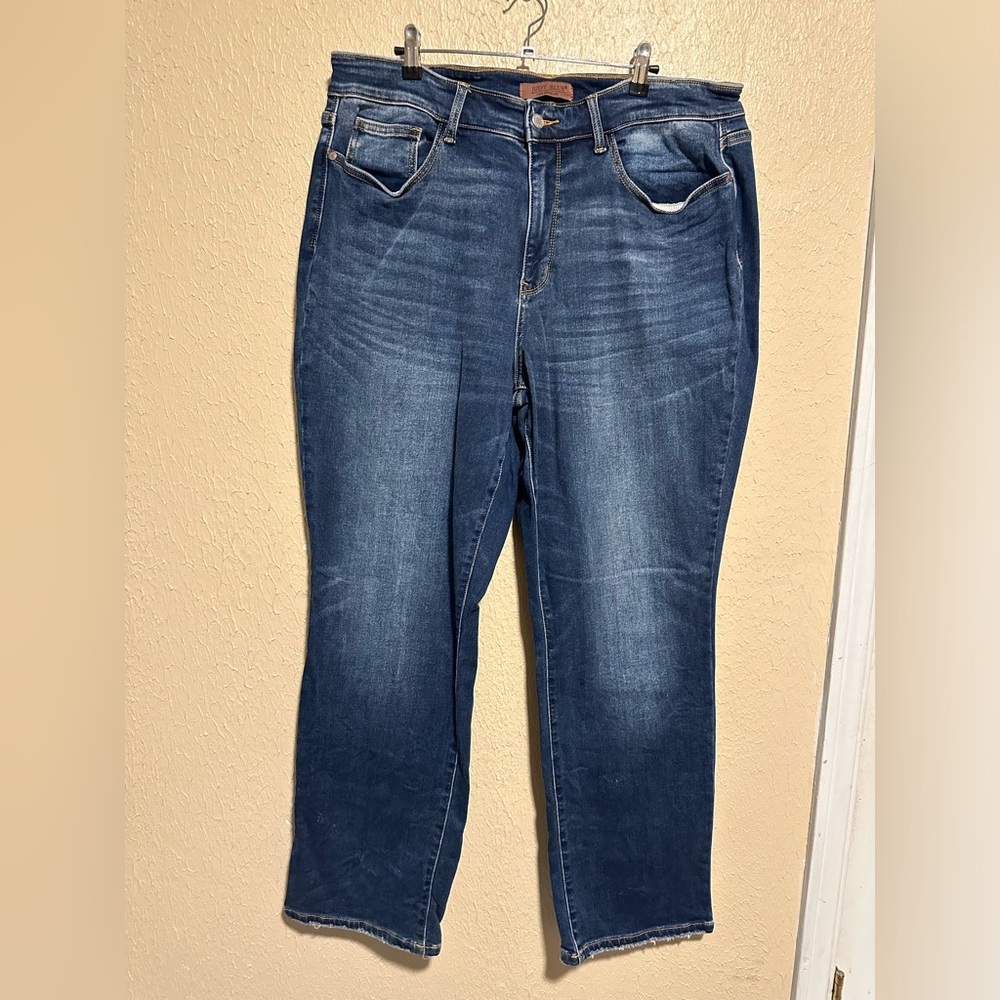 Judy Blue Thermal Jeans Size 20W‎ Plus Size High Waisted Stretchy Straight Fit